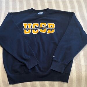 UCSB Navy Crewneck Sweatshirt with Gold Lettering (L)
